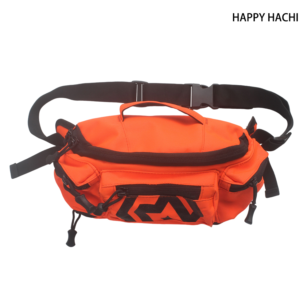 HAPPY HACHI HAPPY HACHI Orange Tactical Bum Bag for Men Women, Adjustable Waist Pack for Outdoor Hiking Cycling Running, Durable Water-Resistant Fanny Pack