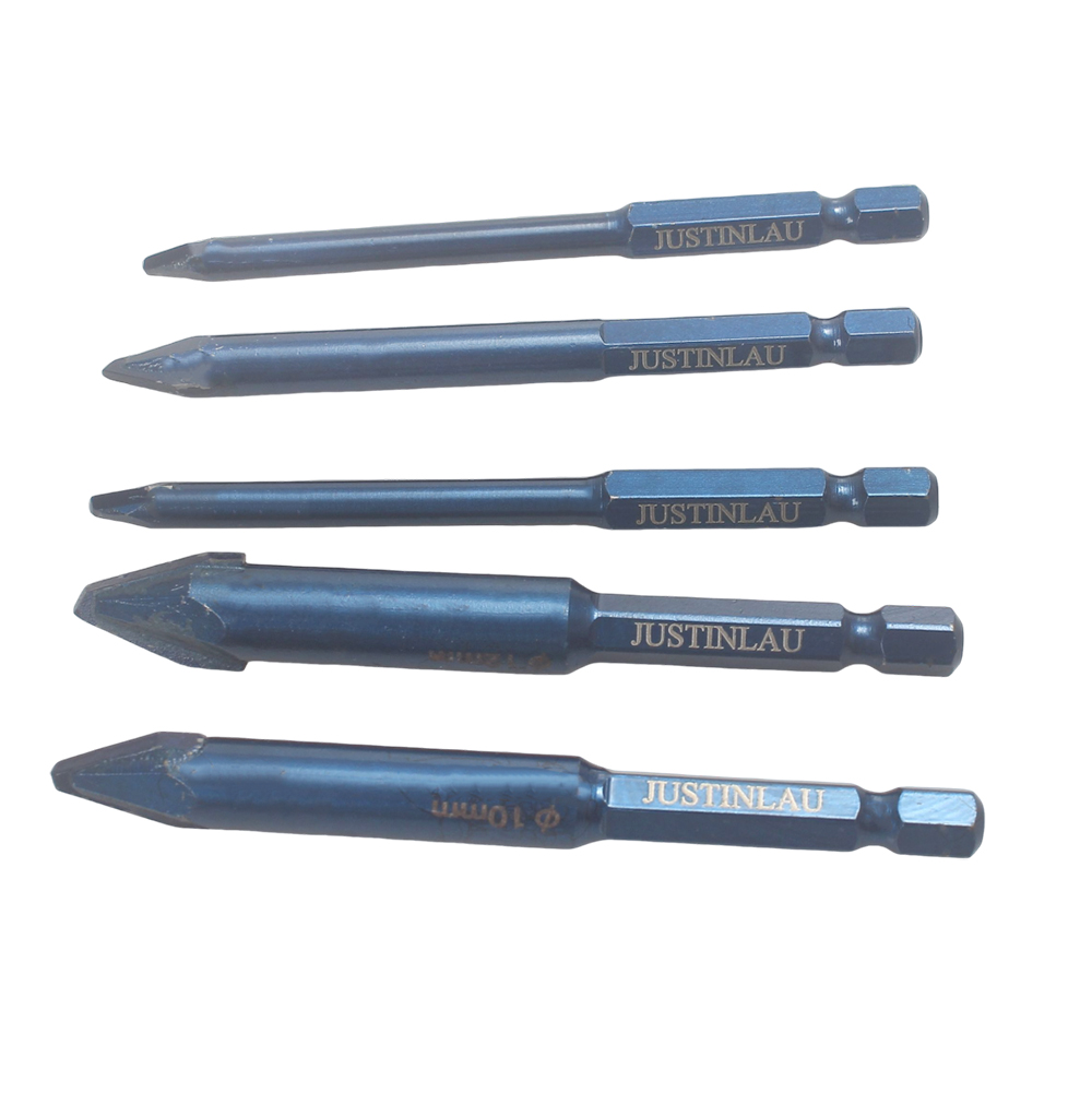 JUSTINLAU Precision Glass & Tile Bits for Power Drills, Durable Tungsten Carbide Tip for Smooth Drilling in Showers, Aquariums & Walls