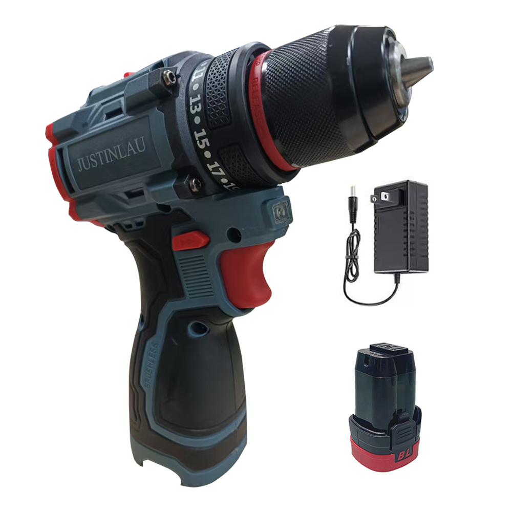 JUSTINLAU Versatile Electric Hand-held Drill Driver, JUSTINLAU Portable Cordless Power Tool for Woodworking, Metal Drilling & Professional Jobs