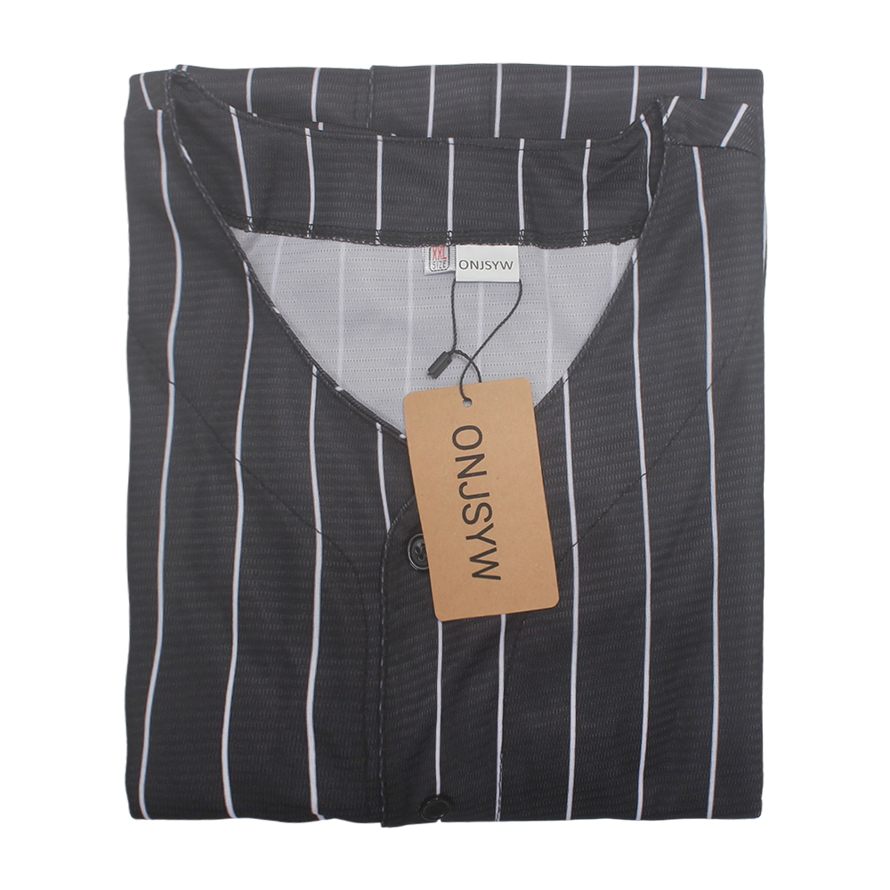 ONJSYW Stylish Striped Baseball Uniforms Shirt - Unisex Summer Casual Sportswear, Perfect for Music Festivals, Vacations & Athleisure.