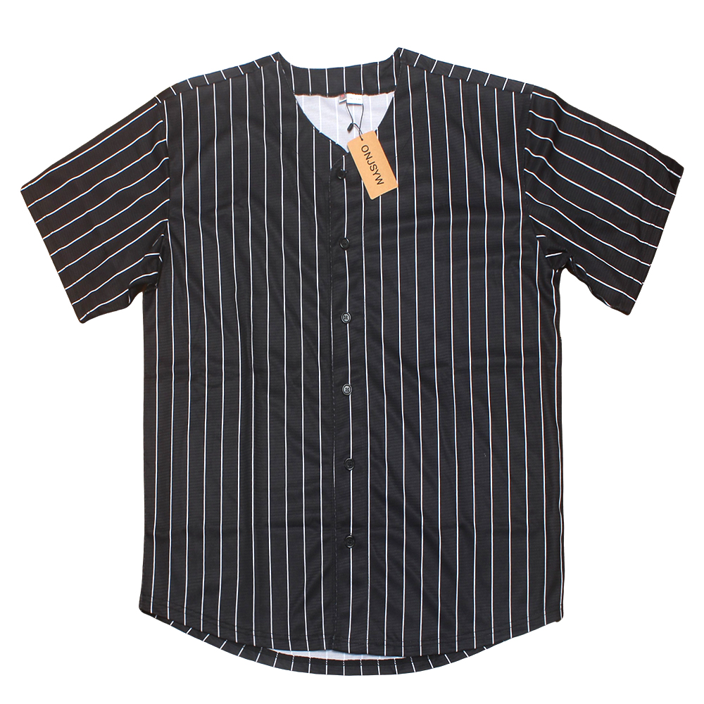 ONJSYW Stylish Striped Baseball Uniforms Shirt - Unisex Summer Casual Sportswear, Perfect for Music Festivals, Vacations & Athleisure.
