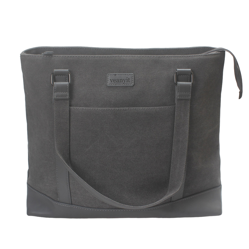 veanyit Lightweight Canvas Tote Bags Shoulder for Women, Daily Commute Work School Crossbody bags, Fits 14-15 Inch Laptop