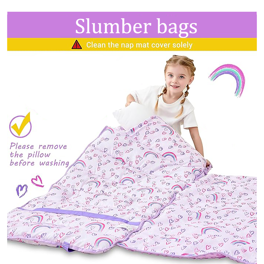 DreLunis Children's Portable Slumber Bag for Naps & Play | Lightweight Toddler Sleeping Mat with Carrying Handle | Perfect for School & Home