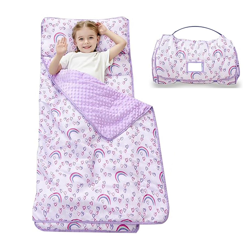 DreLunis Children's Portable Slumber Bag for Naps & Play | Lightweight Toddler Sleeping Mat with Carrying Handle | Perfect for School & Home