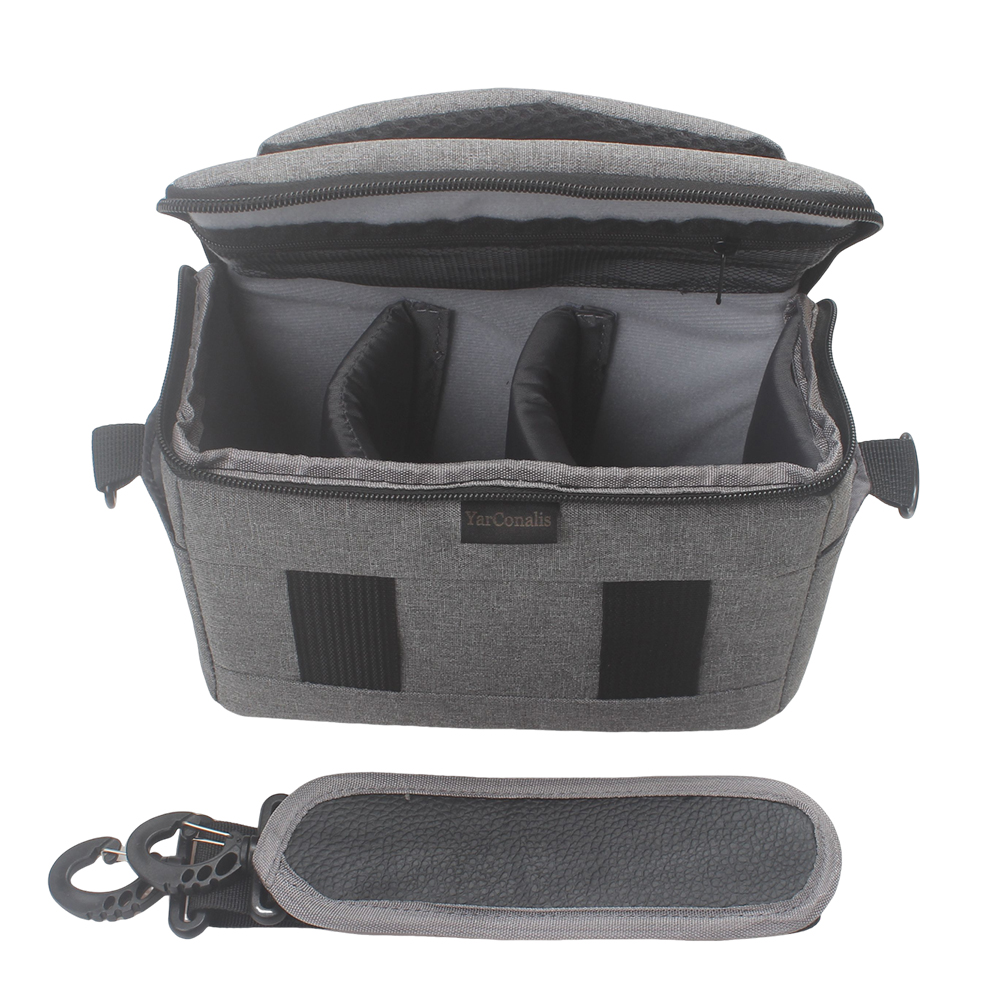 YarConalis Durable DSLR Camera Shoulder Bag with Adjustable Dividers - Travel Case for Cameras & Photographic Equipment, Lenses, Flashes & Accessories