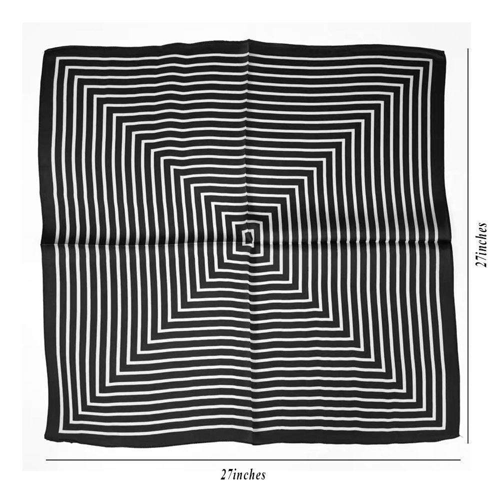 Stology Soft Breathable Versatile Striped Silk Head Scarves for Women- Perfect Hair Accessory for Outdoors, Beach & Casual Outings