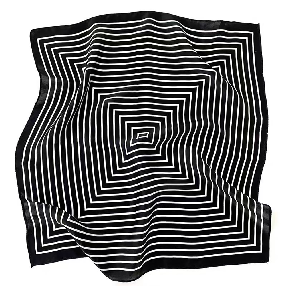 Stology Soft Breathable Versatile Striped Silk Head Scarves for Women- Perfect Hair Accessory for Outdoors, Beach & Casual Outings