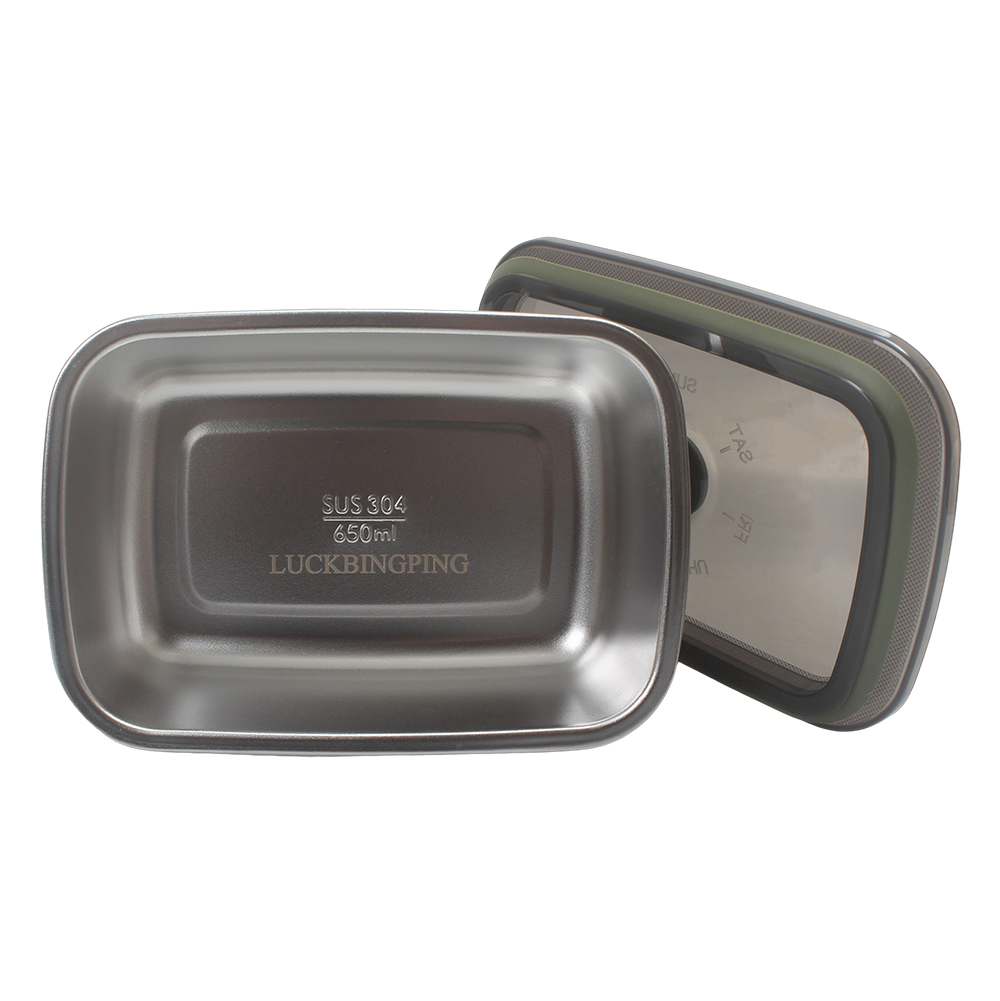 LUCKBINGPING Premium All-Purpose Portable Household Containers - 650ml Stainless Steel Food Storage with Airtight Lid & Day Tracker - Perfect for Kitchen, Camping & On-the-Go Meals