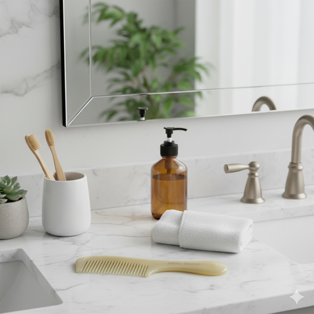 Swity Home Combs are suitable for long and curly hair, and smooth natural materials can reduce curls and splits, making them perfect for home bathroom use