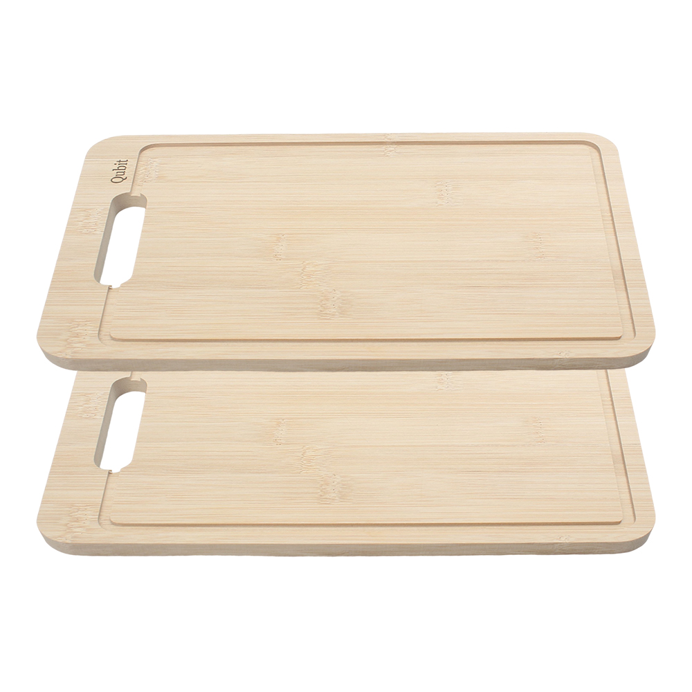 Qubit Durable Qubit Bamboo Cutting Boards for Kitchen, Reversible Non-Slip Design, Perfect for Everyday Cooking & Meal Preparation
