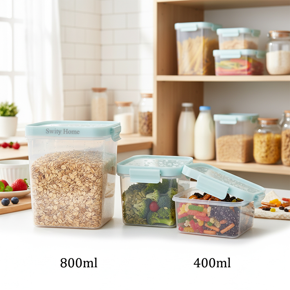 Swity Home 2-Piece Multi-Size Canister Set - Durable Containers for household or kitchen use, Keeps Food Fresh, Perfect for Snacks, Pasta, Baking Supplies, and Fridge Storage