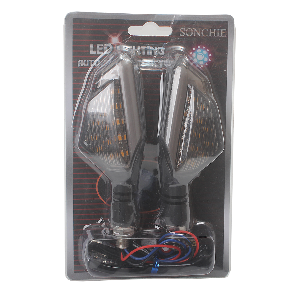 SONCHIE Motorcycle LED Turn Signal Lights - Universal Vehicle Turn-Signal Light Bulb for Dirt Bike ATV Scooter - Waterproof Vehicle Turn-Signal Light Bulb for Front/Rear (Yellow and Blue)