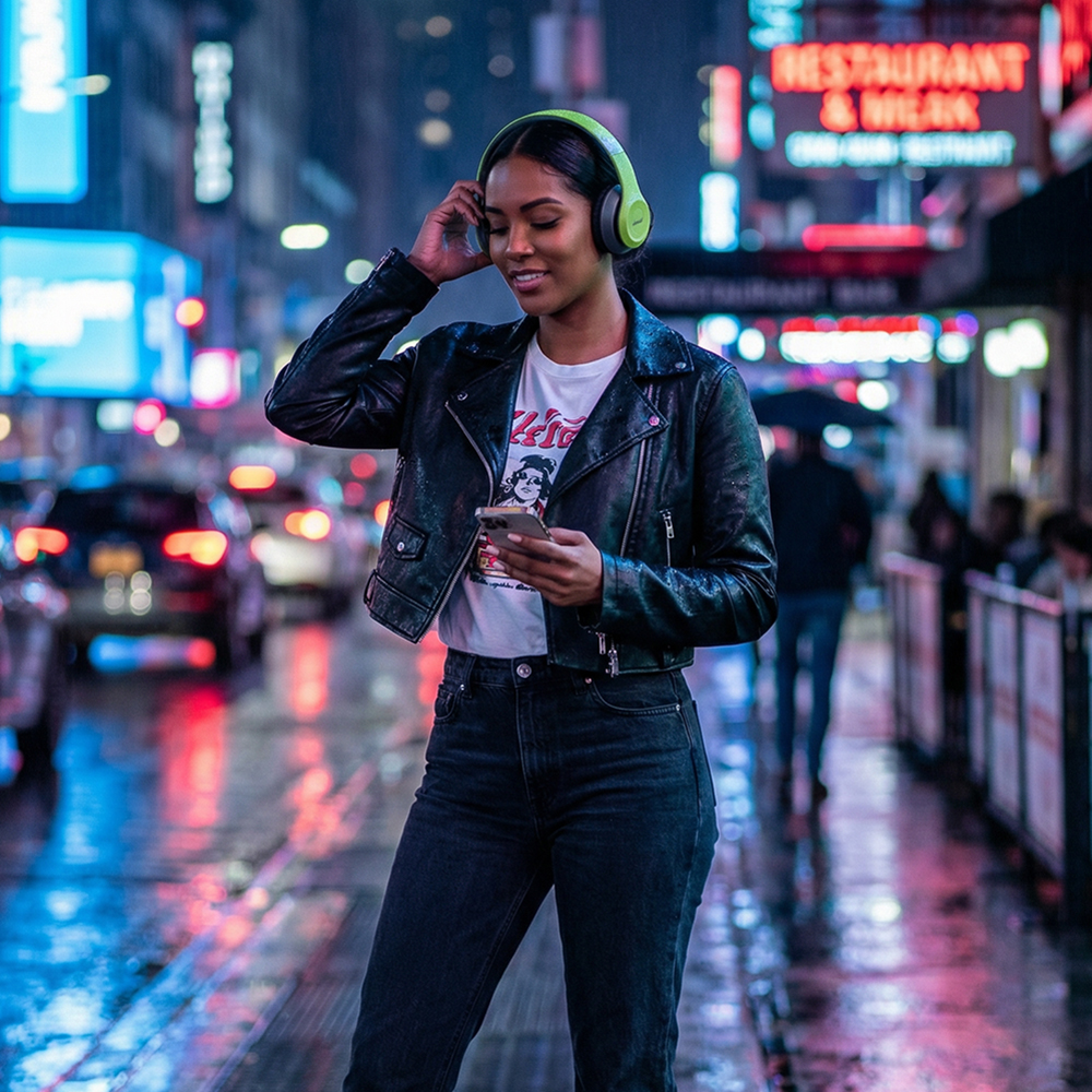 shwrale Long Battery Life Noise-Cancelling Bluetooth Earphones, Portable Design for Immersive Music Experience, Ideal for Commuting & Outdoor Activities