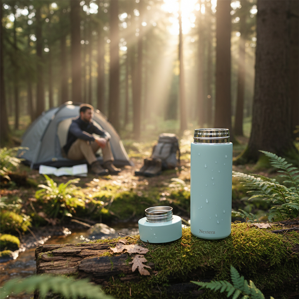 Nextera Insulated Mug With Strainer - 500ml Double Wall Vacuum Stainless Steel Travel Cup for Home, Office, Commute & Outdoor ActivitiesOffice, Commute & Outdoor