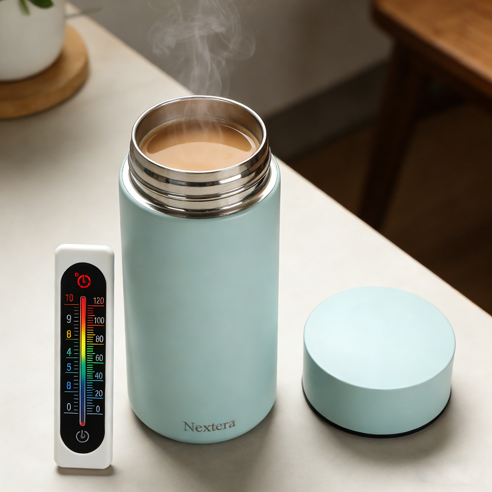 Nextera Insulated Mug With Strainer - 500ml Double Wall Vacuum Stainless Steel Travel Cup for Home, Office, Commute & Outdoor ActivitiesOffice, Commute & Outdoor