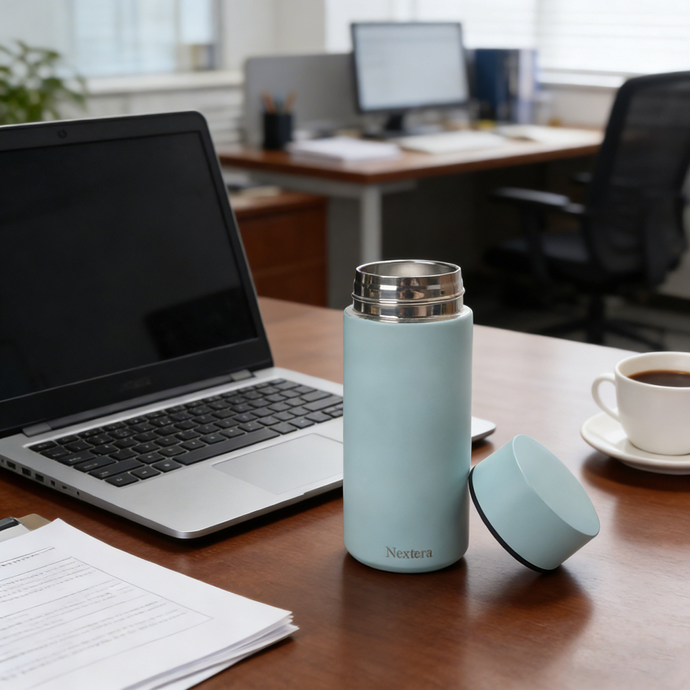 Nextera Insulated Mug With Strainer - 500ml Double Wall Vacuum Stainless Steel Travel Cup for Home, Office, Commute & Outdoor ActivitiesOffice, Commute & Outdoor