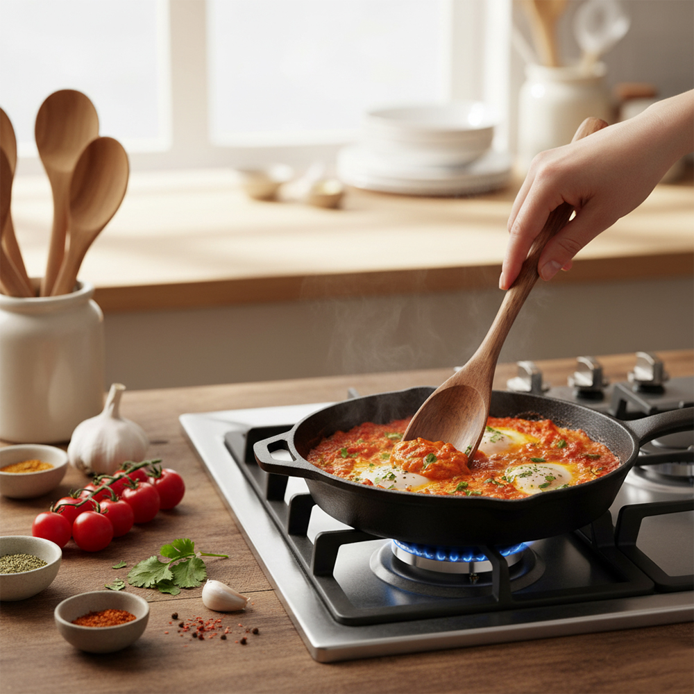 Nextiera Premium Wooden Cooking Tools, Durable Solid Wood Spoons, Suitable for Various Culinary Tasks, Effortless Meal Preparation.