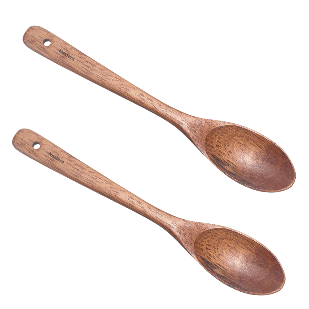 Nextiera Premium Wooden Cooking Tools, Durable Solid Wood Spoons, Suitable for Various Culinary Tasks, Effortless Meal Preparation.