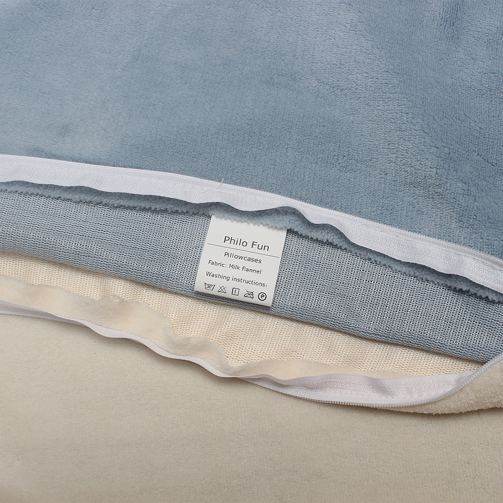 Philo Fun Premium Milk flannel 20"x30" Pillowcases with Zipper Closure - Ultra Soft Plush Pillow Covers for All Seasons Bedding
