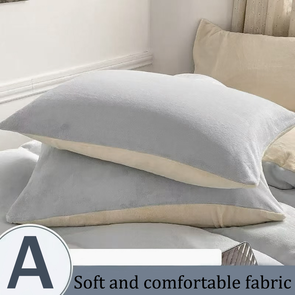 Philo Fun Premium Milk flannel 20"x30" Pillowcases with Zipper Closure - Ultra Soft Plush Pillow Covers for All Seasons Bedding