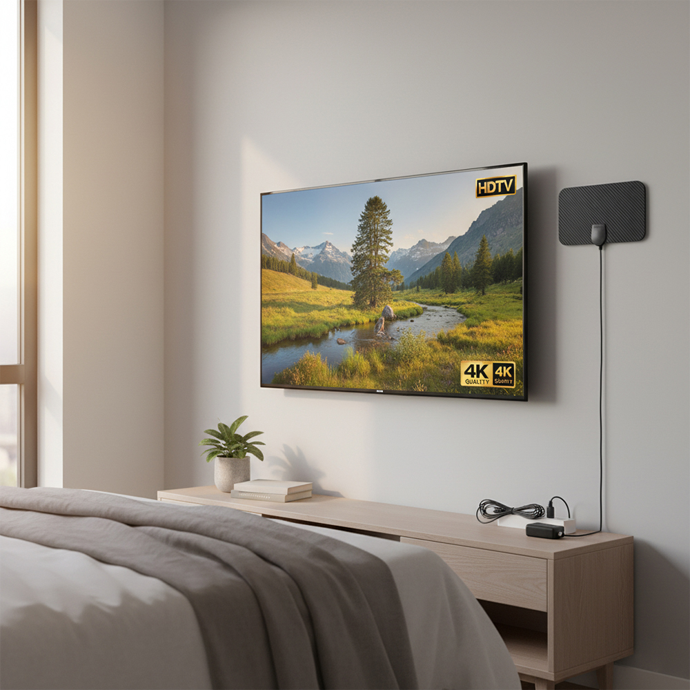 skavgde Indoor HDTV Digital Television Aerials - 4K 1080P Freeview TV Antenna with Signal Booster for Smart TV & All Older TVs - 120+ Mile Range