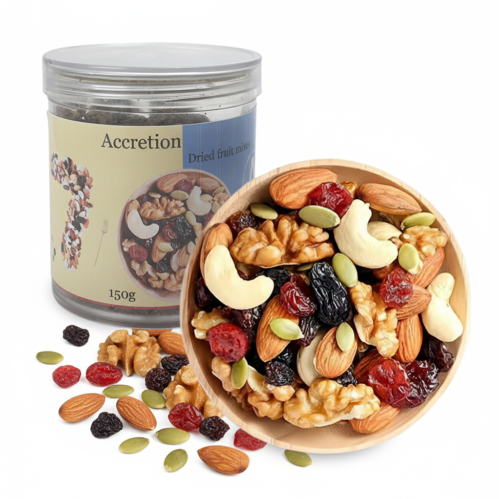 Accretion Nutrient-Rich Dried Fruit & Nut Mix by Accretion, 150g - Ideal for Desk Snacks, Gym Fuel & Family Treat
