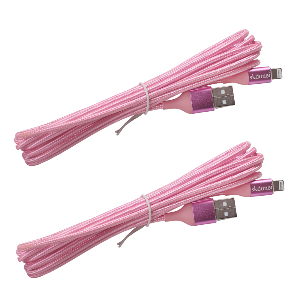 skdonei Pink Lightning Cable, Stylish Braided USB Cables for Cellphones for Girls, Fast Charging Cord for iPhone 14/13/12/11/XS Max, Ideal for Bedroom, Dorm Room and Couch Use