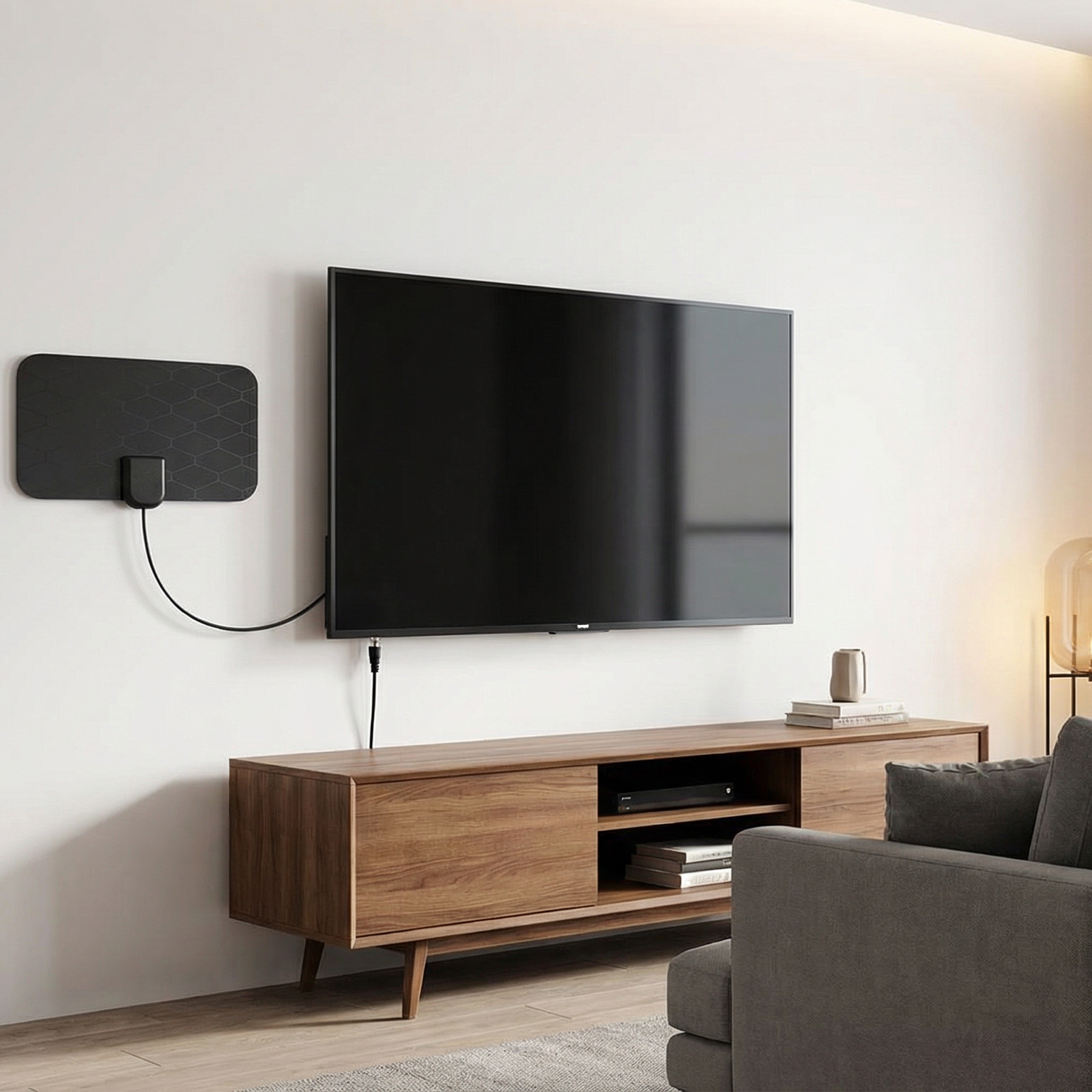 Tudrtch Portable Indoor Television Aerials - 280 Miles Long Range, 4K 1080p Full HD, 360° Omnidirectional Reception with Amplified Signal Booster & 16.5ft Coaxial Cable