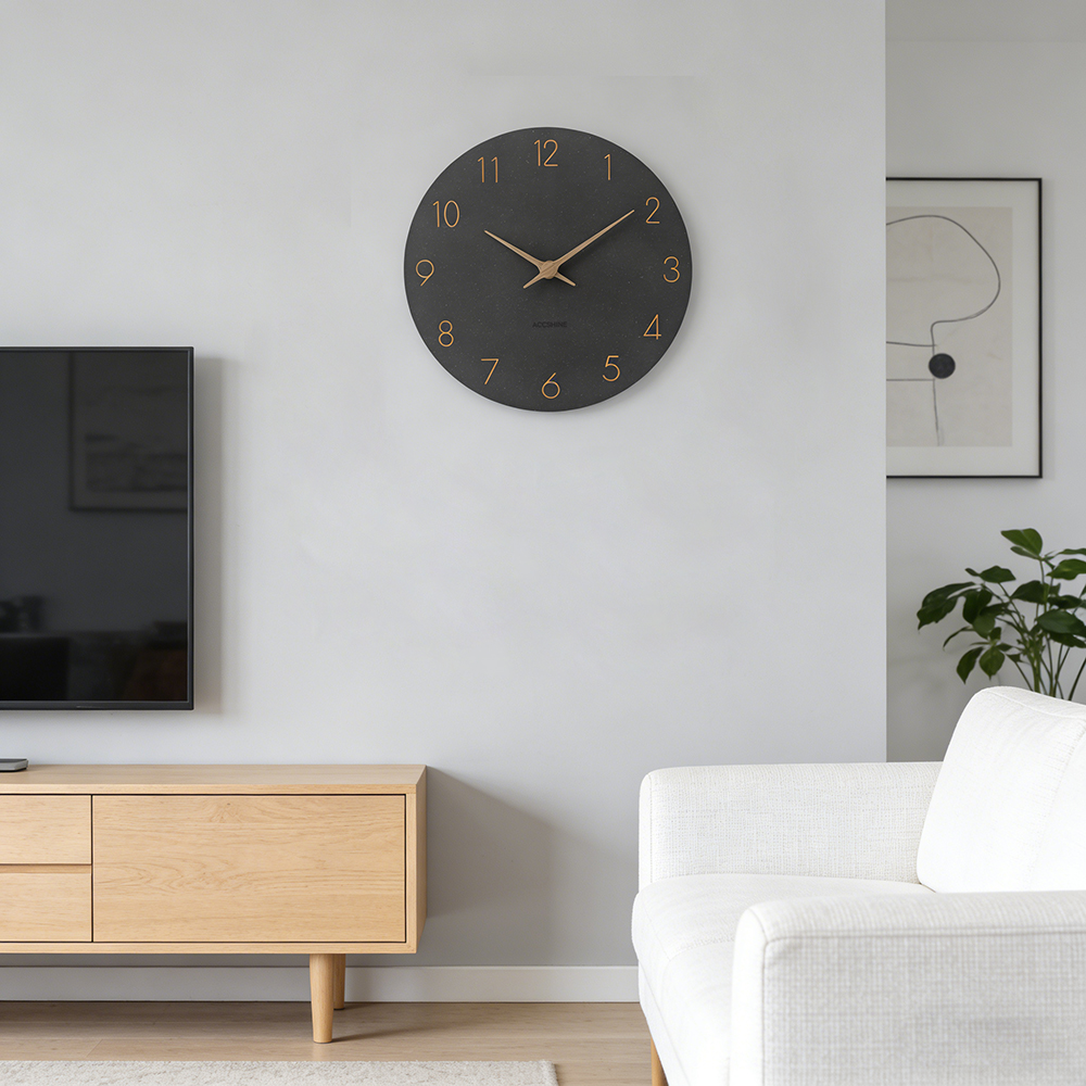 ACCSHINE Modern Wall Clock - Silent Non-Ticking Clocks and Watches for Living Room, Office & Kitchen Decor, Easy to Read Wood Grain Design