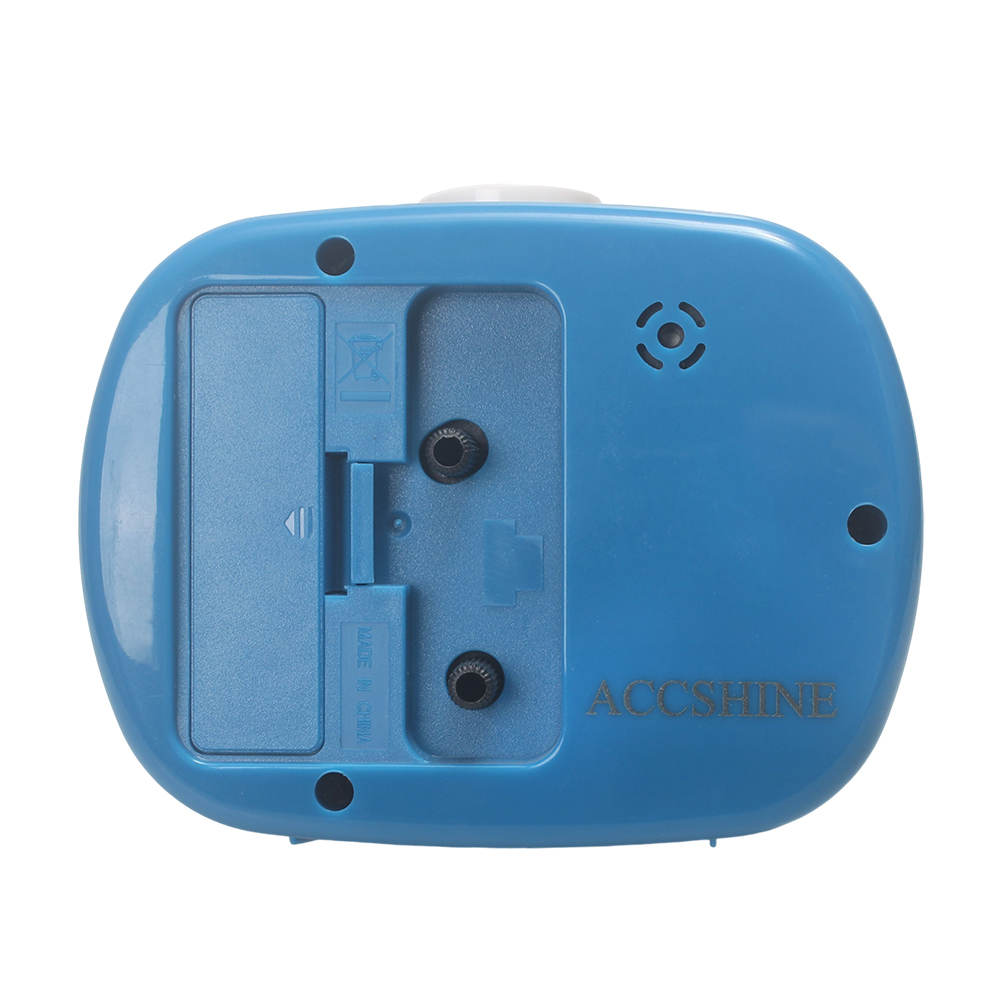 ACCSHINE Compact Retro Alarm Clock for Bedrooms & Desks - Silent, Battery Operated, Easy-to-Read Display - Blue