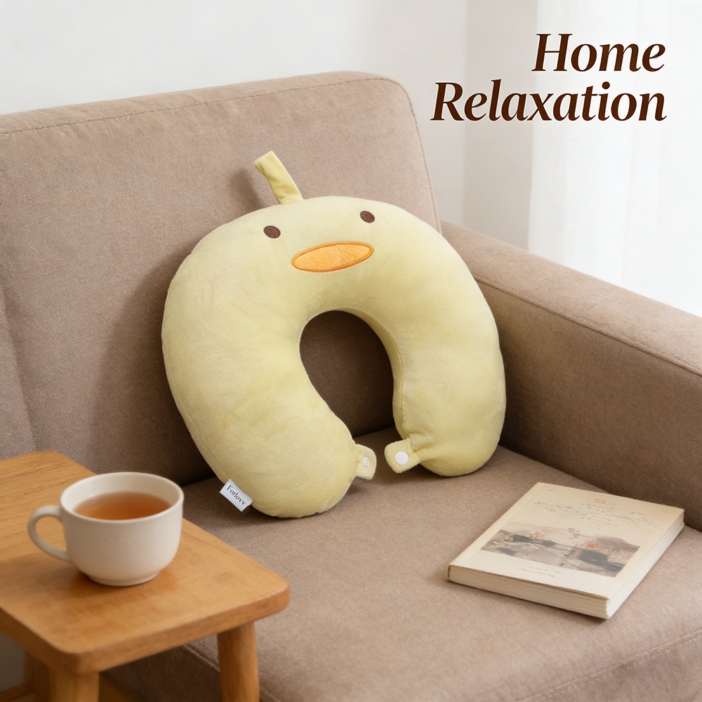 Forlovv Soft & Comfortable Cute Plush U-shaped Pillows - Neck Pillow for Travel, Office, Car & Home Relaxation