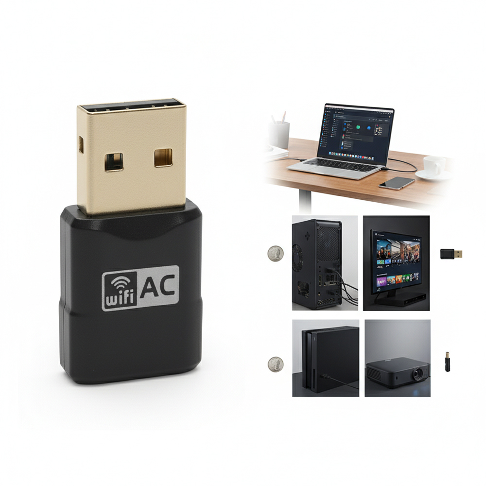 VOODA Mini USB WiFi AC600Mbps Wireless Adapters, Compact Dual Band (2.4G/5G) External WiFi Receiver for PC Laptops & Desktops