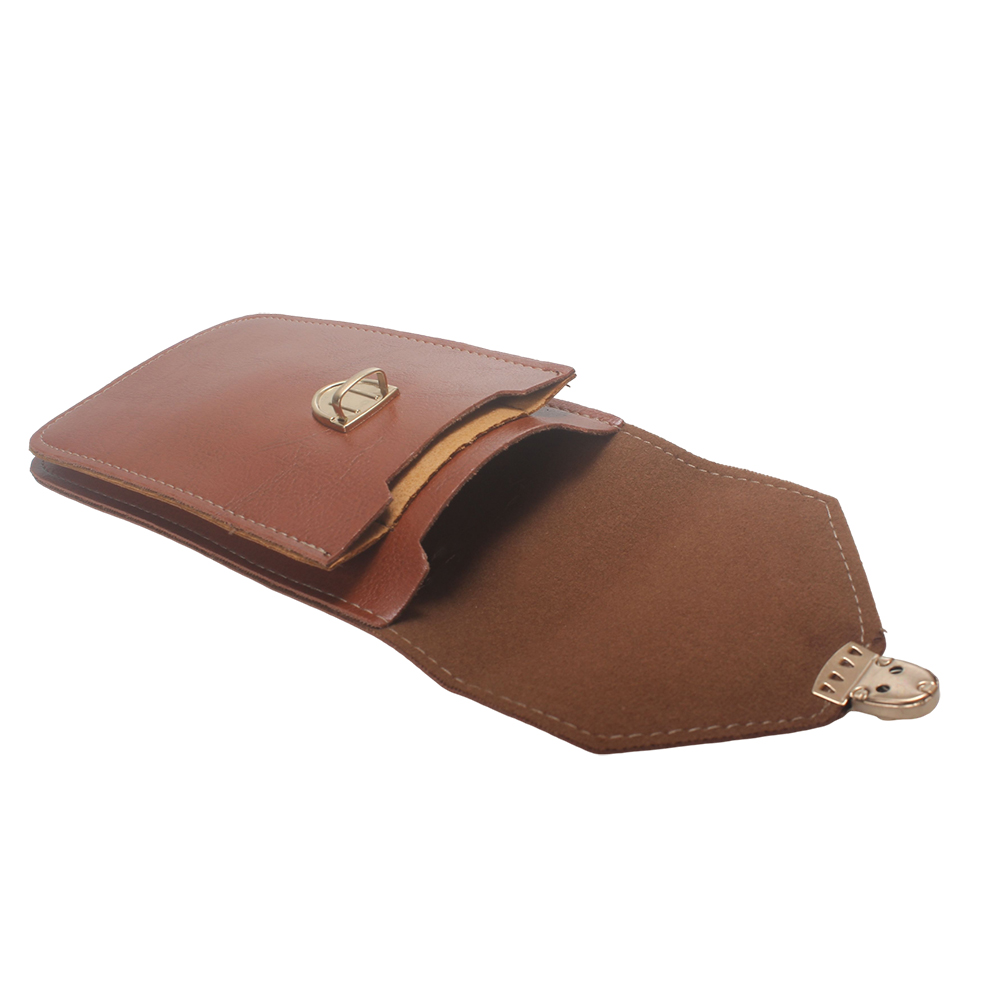 Ranyi Universal PU Leather Phone Holster with Belt Loop & Carabiner, Durable Cases for Smartphones Pouch for Hiking, Camping, and Construction Work (Brown)