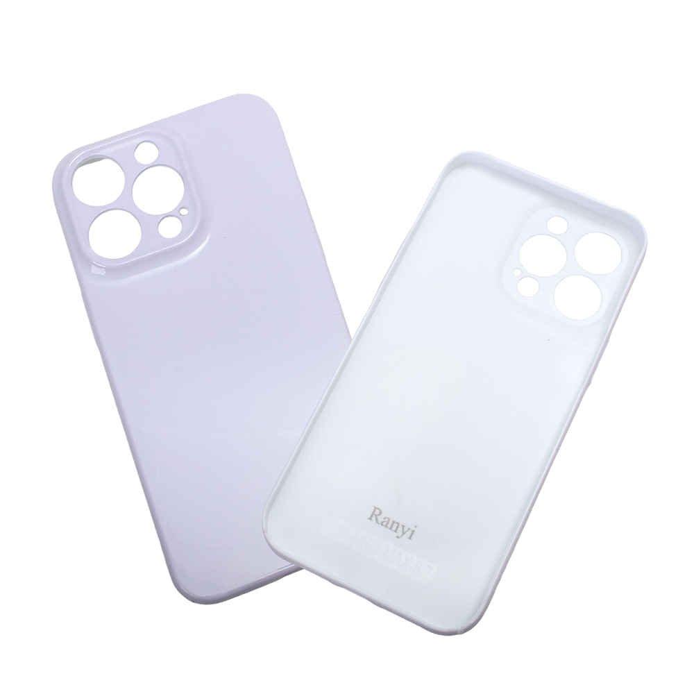 Ranyi IPhone 14 Pro Max phone hard case with full lens protection, light purple minimalist design