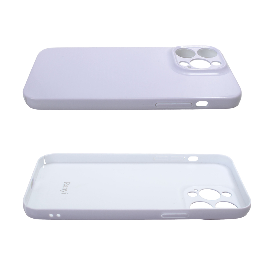 Ranyi IPhone 14 Pro Max phone hard case with full lens protection, light purple minimalist design