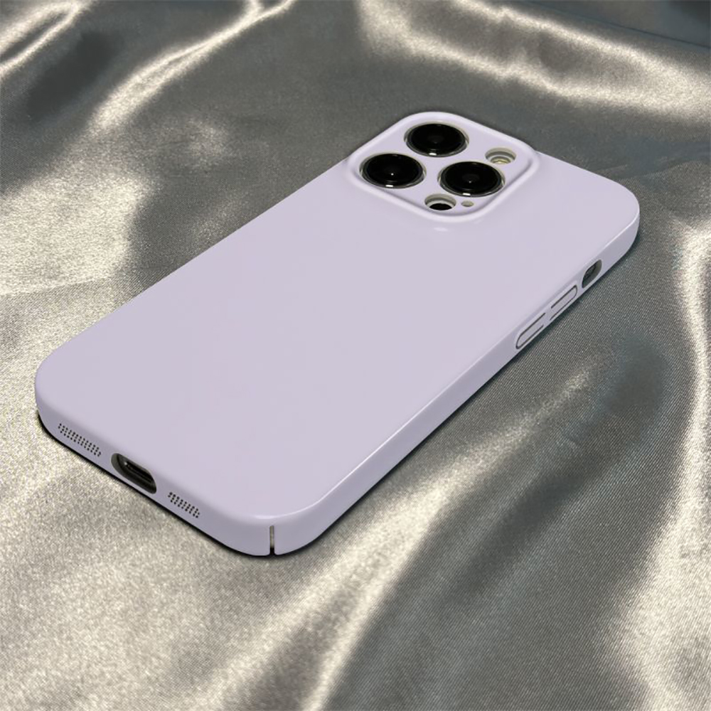 Ranyi IPhone 14 Pro Max phone hard case with full lens protection, light purple minimalist design