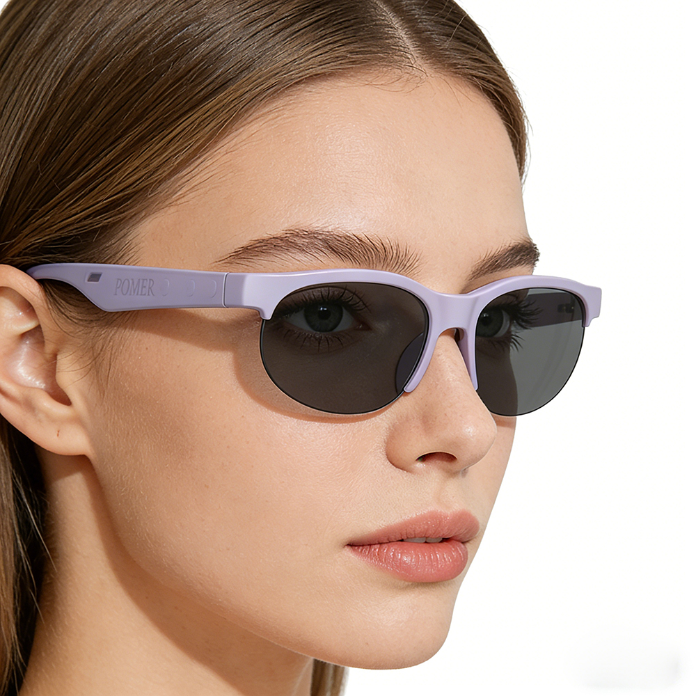 POMER Polarized Smartglasses with Bluetooth 5.0, Smart Audio Sunglasses Blocks UVA/UVB Rays, Rechargeable Open-Ear Music Glasses for Beach, Vacation and Golf