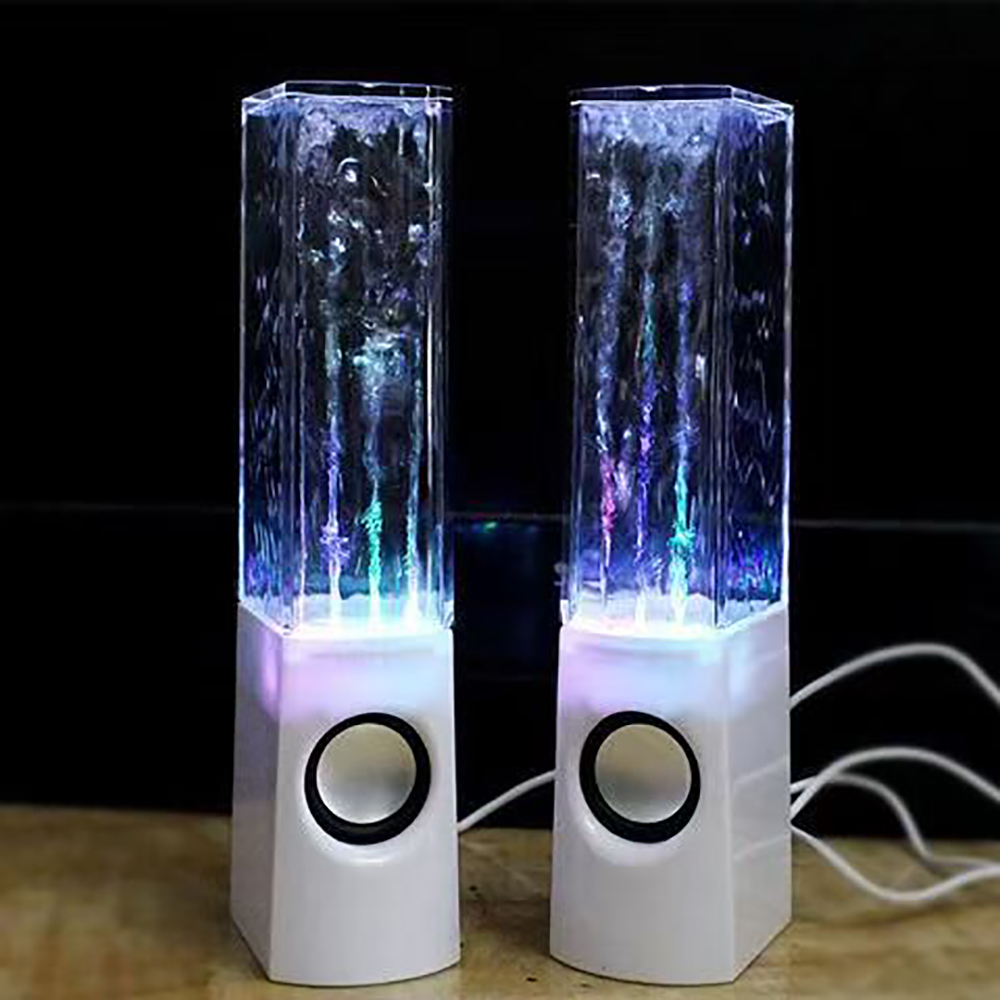 POMER POMER Water Dancing Speakers - USB Powered LED Fountain Loudspeakers with 3.5mm Audio Jack for PC, Laptop, and Desktop Computer Home Office Setup