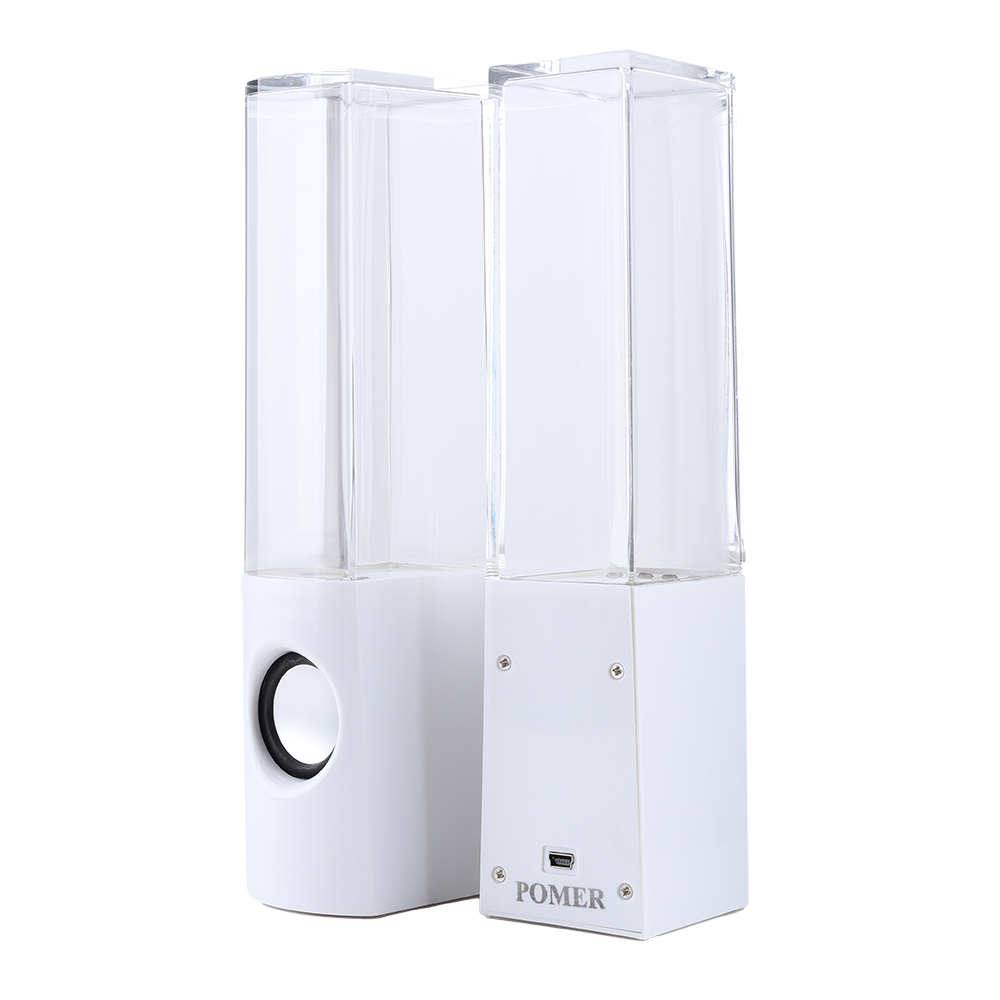 POMER POMER Water Dancing Speakers - USB Powered LED Fountain Loudspeakers with 3.5mm Audio Jack for PC, Laptop, and Desktop Computer Home Office Setup