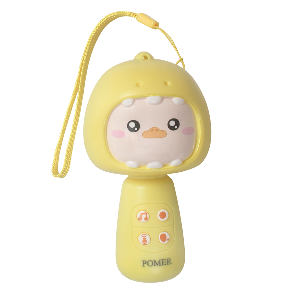 POMER Dinosaur Voice Changer Microphones for Kids, Portable Handheld Singing Toy with Recording Function, Ideal Birthday Gifts for 3-6 Year Old Toddler Boys Girls