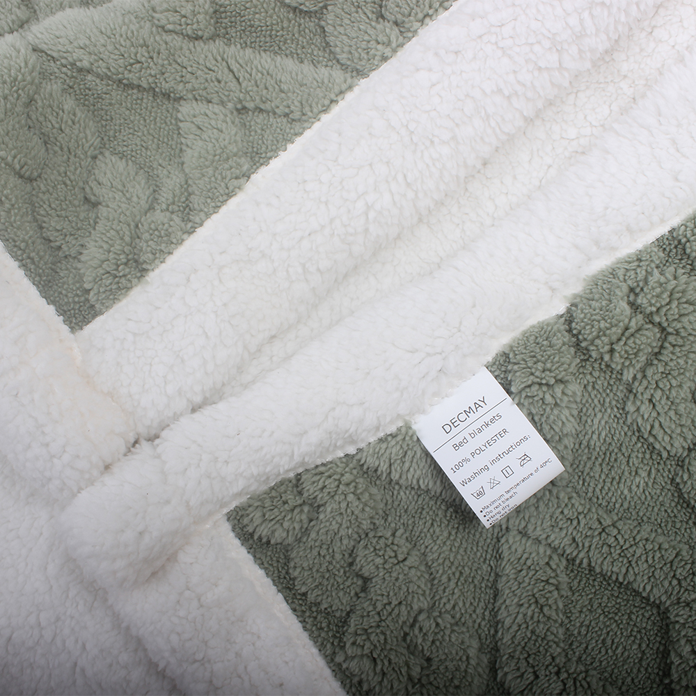 DECMAY Ultra Soft Sherpa Fleece Bed Blankets, Heavyweight Warm Cozy Fuzzy Throw for Cold Weather, Textured Bedding Blanket for Snuggling on Sofa, Nap, Camping or Christmas Gift