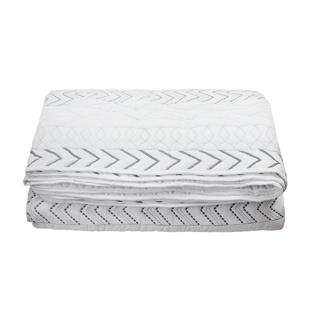 DECMAY Three piece geometric pattern breathable ultra-fine fiber bed cover, suitable for rural style home decoration and bedroom decoration