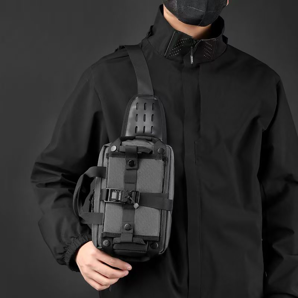 BAIGIO Bags for sports, Heavy Duty Running Waist Pack with Adjustable Belt, Crossbody Sling Bag for Cycling, Mountain Biking, Gym, and Fitness, Grey.