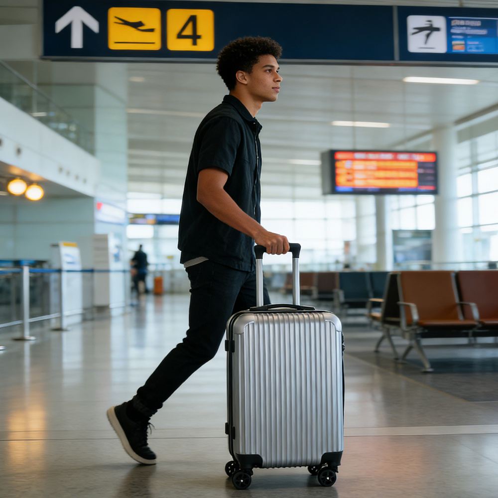 BAIGIO Lightweight 28 Inch Travelling Trunks with 360° Dual Spinner Wheels, Spacious Hardside Suitcase for Cruise Holidays, Summer Vacations, and Group Tours.