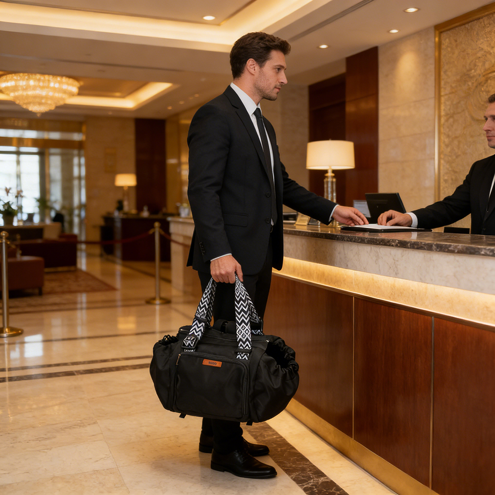 BAIGIO Durable Travel bags Sport Gym Bag, Large Tote with Drawstring Sides for Fitness, Swimming and Sports, Essential Carry-on Bag for Vacation