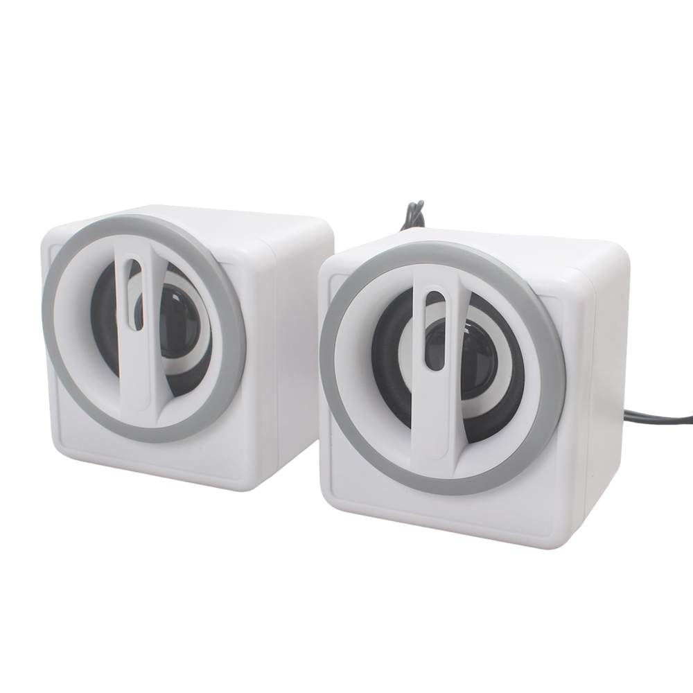 Mheijo Compact Multimedia Wired Loudspeakers, Mheijo Portable Cube Speakers for Laptop and Tablet, USB Powered 3.5mm Audio Jack for Travel and Small Workspace