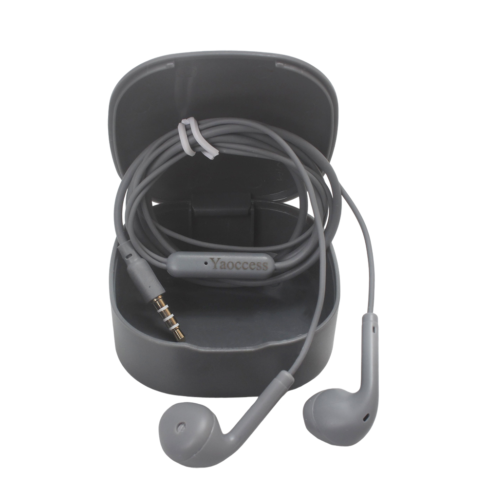 Yaoccess Wired Earphones for cellular telephones with Microphone and Portable Storage Case, Noise Isolating In-Ear Headphones for Commuting, Office, and Daily Music Listening.
