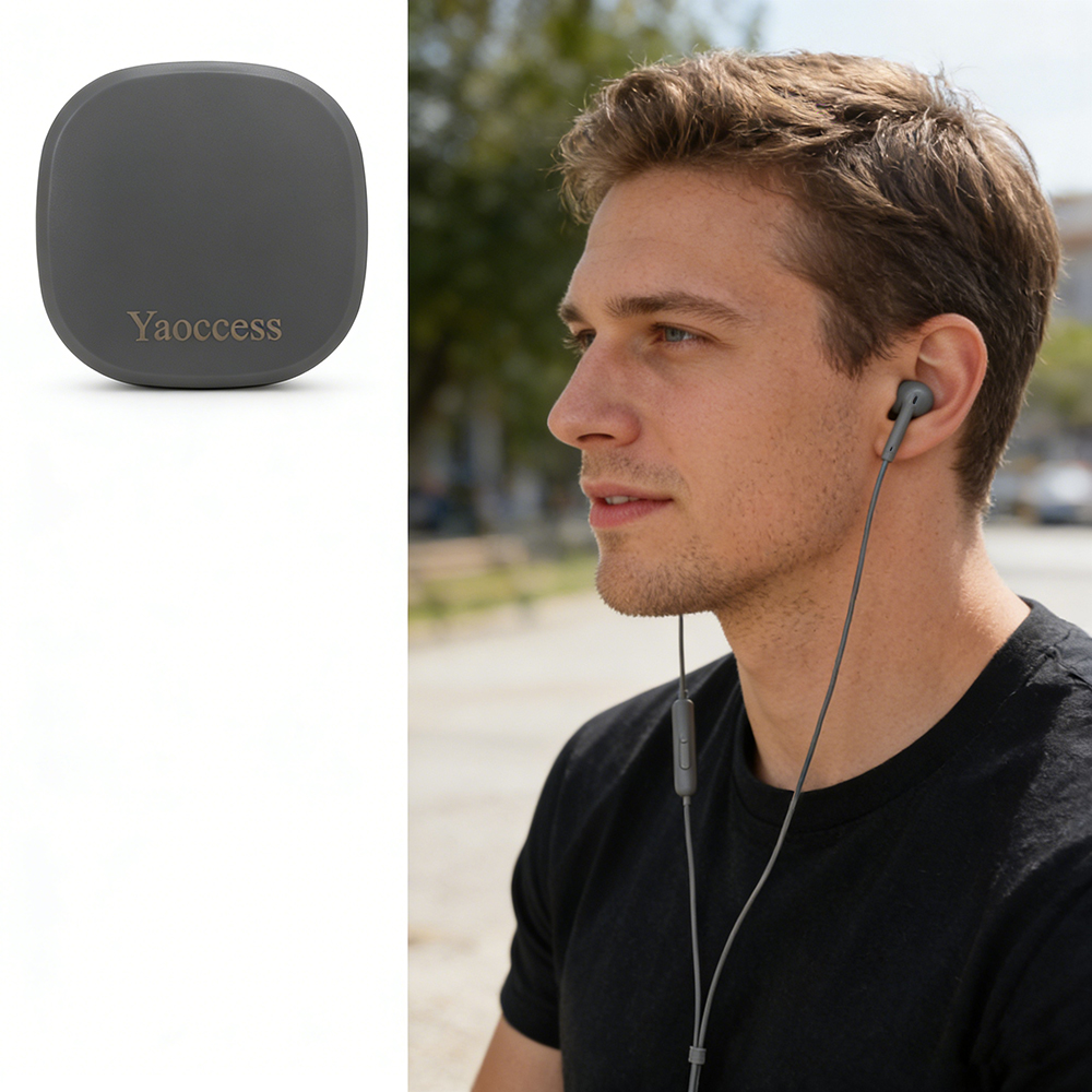 Yaoccess Wired Earphones for Cellular Telephones, with Microphone and Portable Storage Case, Noise Isolating In-Ear Headphones for Commuting, Office, and Daily