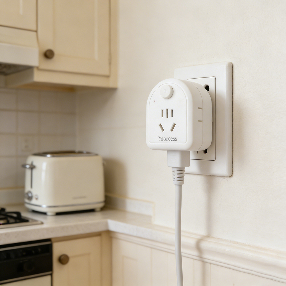 Yaoccess Multi-Outlet Adapter plugs with On/Off Power Switch, Space-Saving Wall Plug Extender for Home and Office, Compact Electrical Socket Converter for Bedroom, Kitchen and Dorm