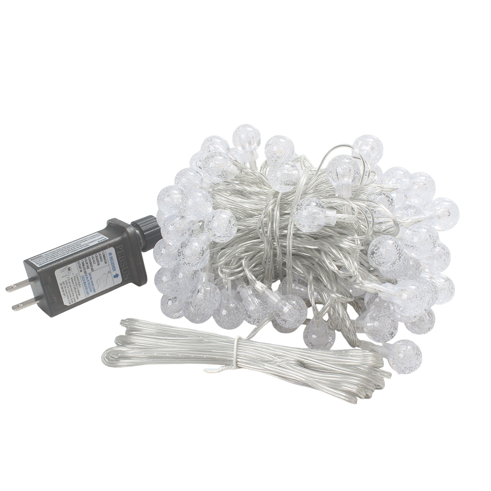 PEBSUN Remote Control Globe String Lights, 8 Modes Dimmable Crystal Ball Fairy LED lamps for Indoor Outdoor Decor, Garden, Patio and Party